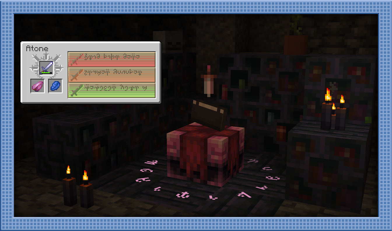 An Atoning Table with its special alphabet and GUI